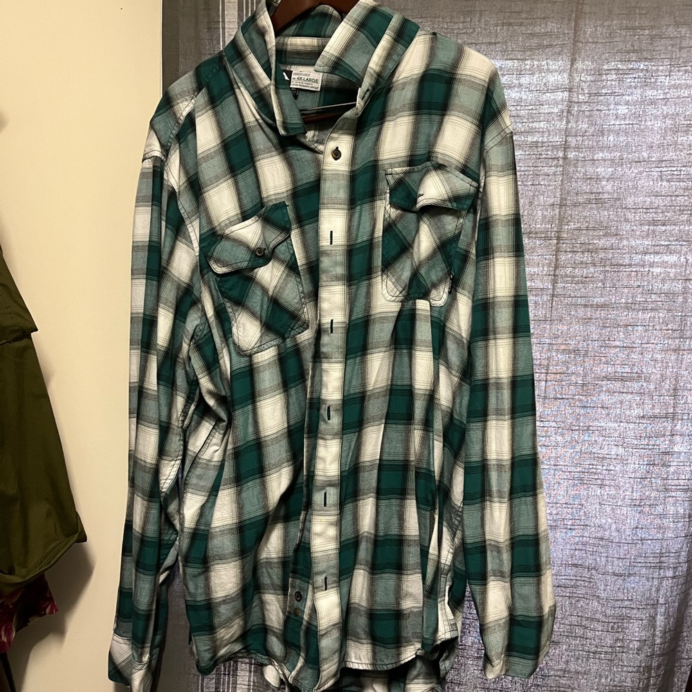 LRG Teal Plaid Button-up